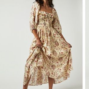 Free People Oasis Printed Midi Dress